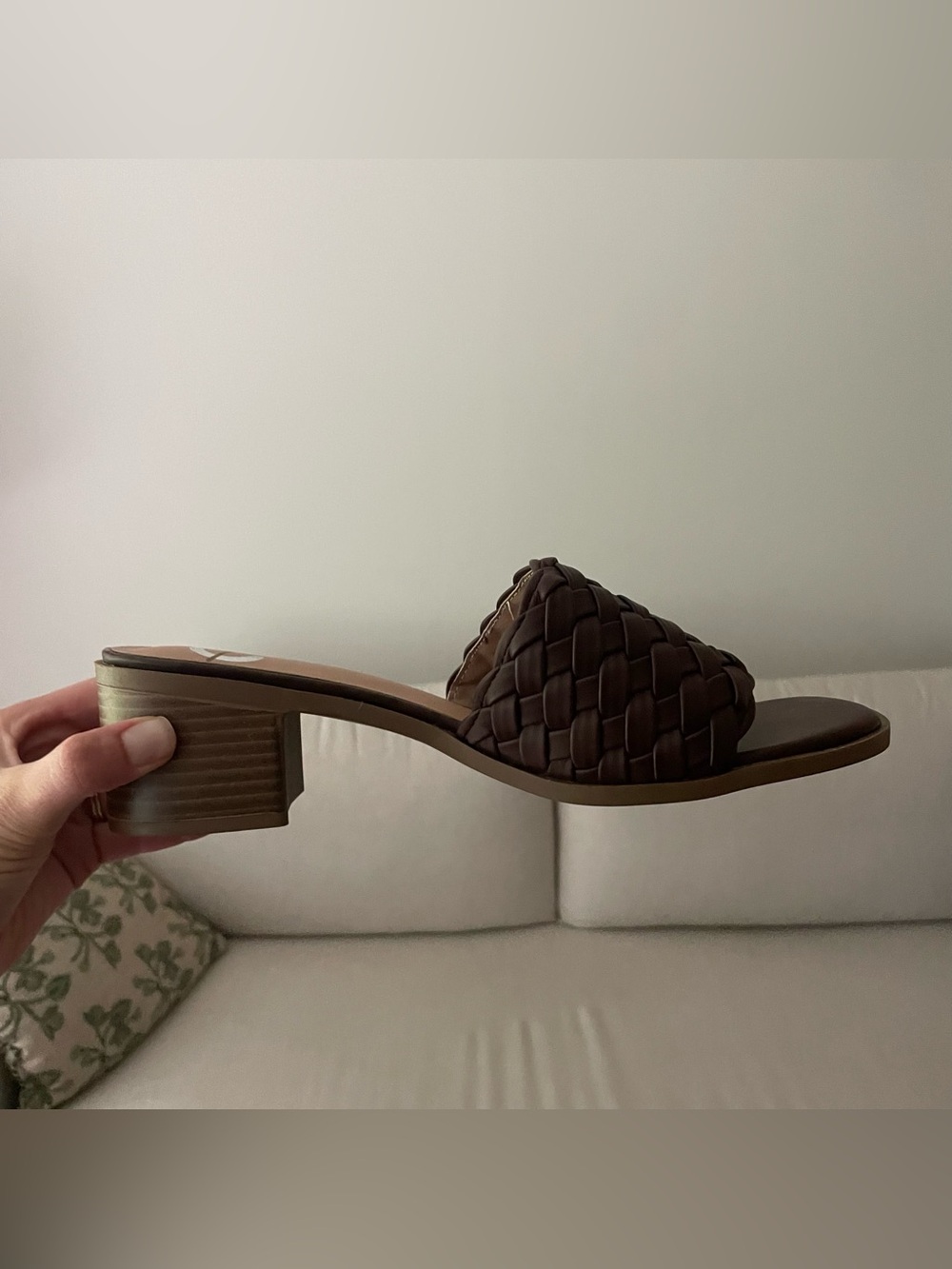 NEW Journee Woven Slide with Block Heel - Size 9